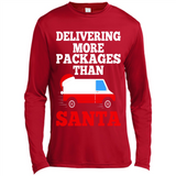Delivering More Packages Than Santa Shirt - Postal Gift - Canvas Long Sleeve T-Shirt