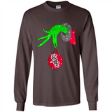 GRINCH HAND HOLDING CHICAGO WHITE SOX GLITTER CHRISTMAS PINGPONG