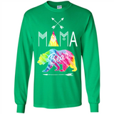 Mama Bear Shirt Tie Dye Family Vacation & Camping Tee - Long Sleeve T-Shirt