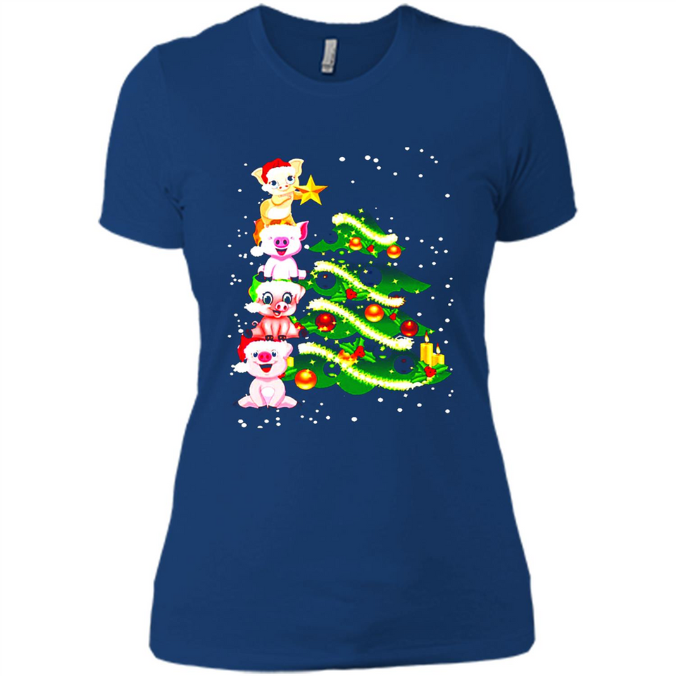 Pigs Christmas T Shirt PINGPONG - Ladies' Boyfriend T-Shirt