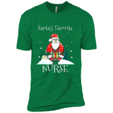 Funny Christmas Nurse Shirt, Santa_s Favorite Nurse - Premium Short Sleeve T-Shirt