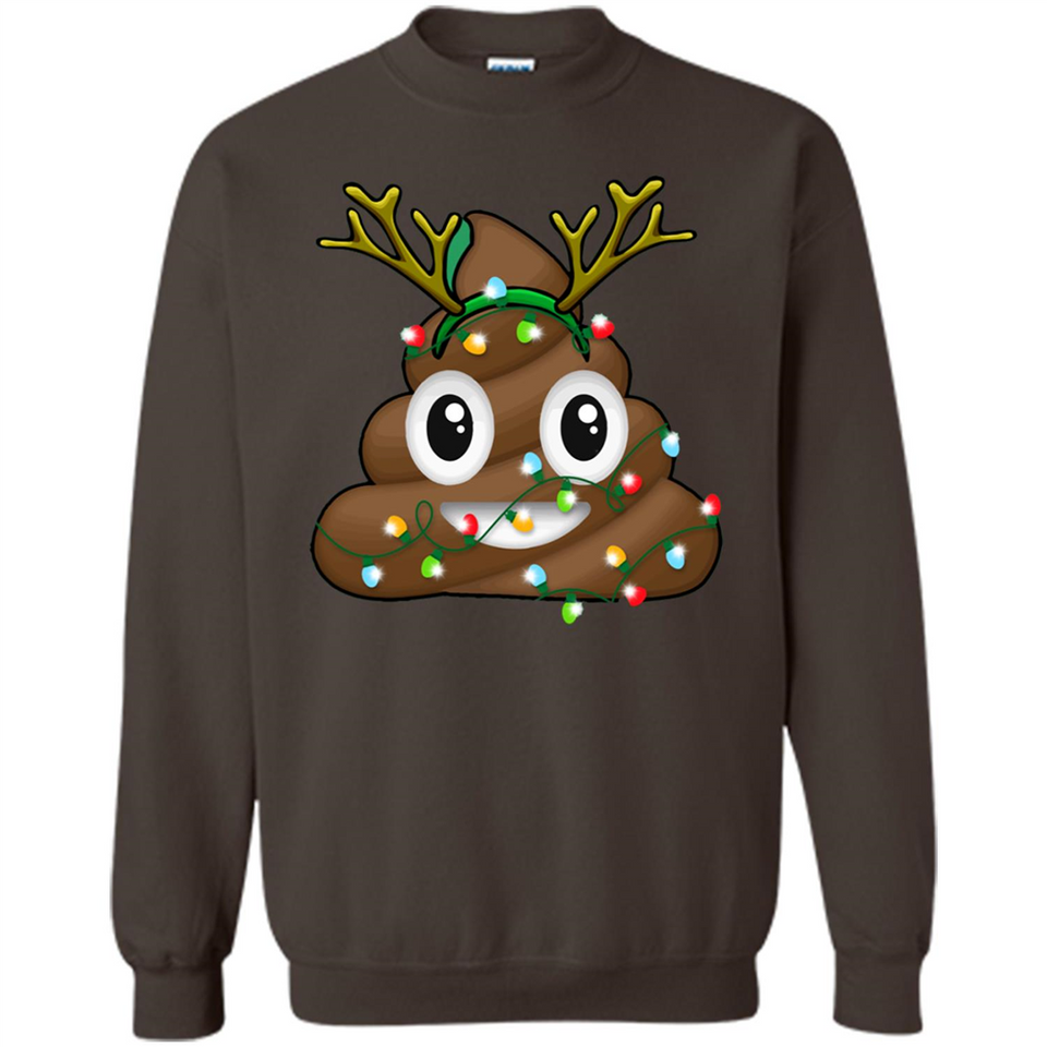 Reindeer Poop Emoji Cute Merry Christmas T-Shirt - Sweatshirt