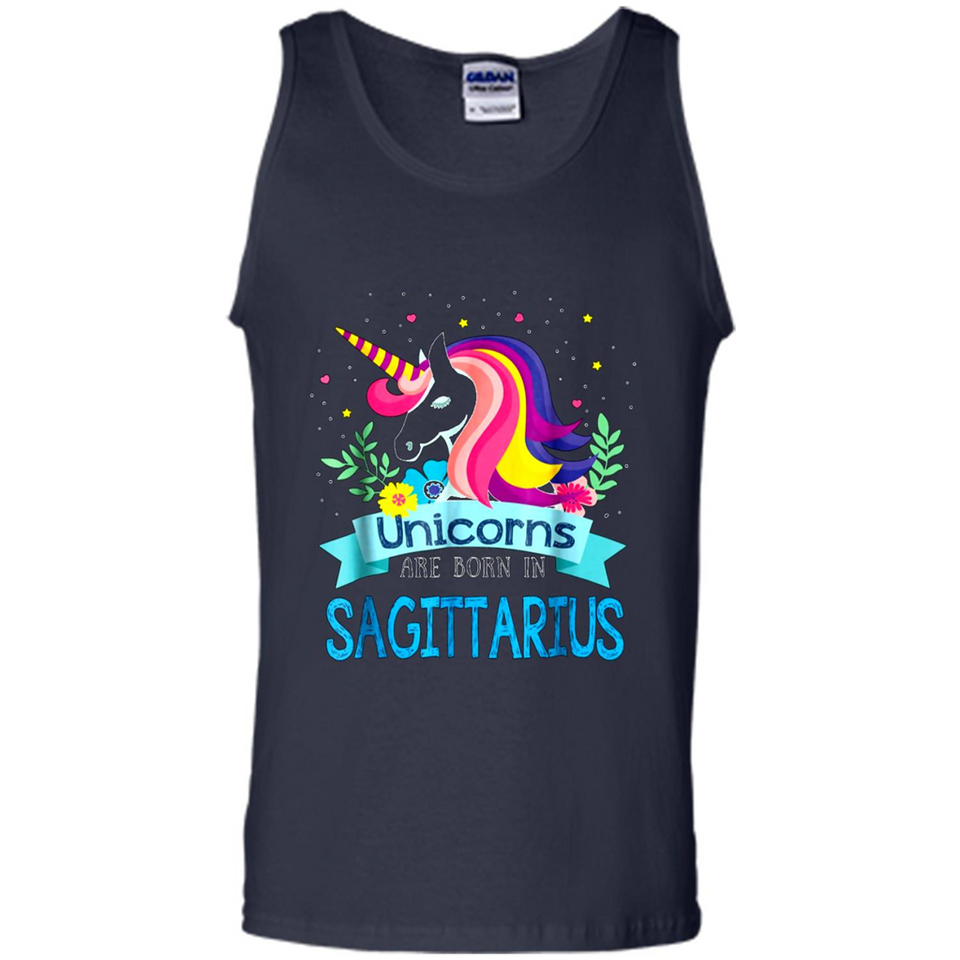 Unicorns are born in Sagittarius Birthday Rainbow Custom Ultra Cotton