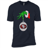Amazing tee San Francisco 49ers Glitter Grinch Monogram Ornament Christmas Gift - Premium Short Sleeve T-Shirt