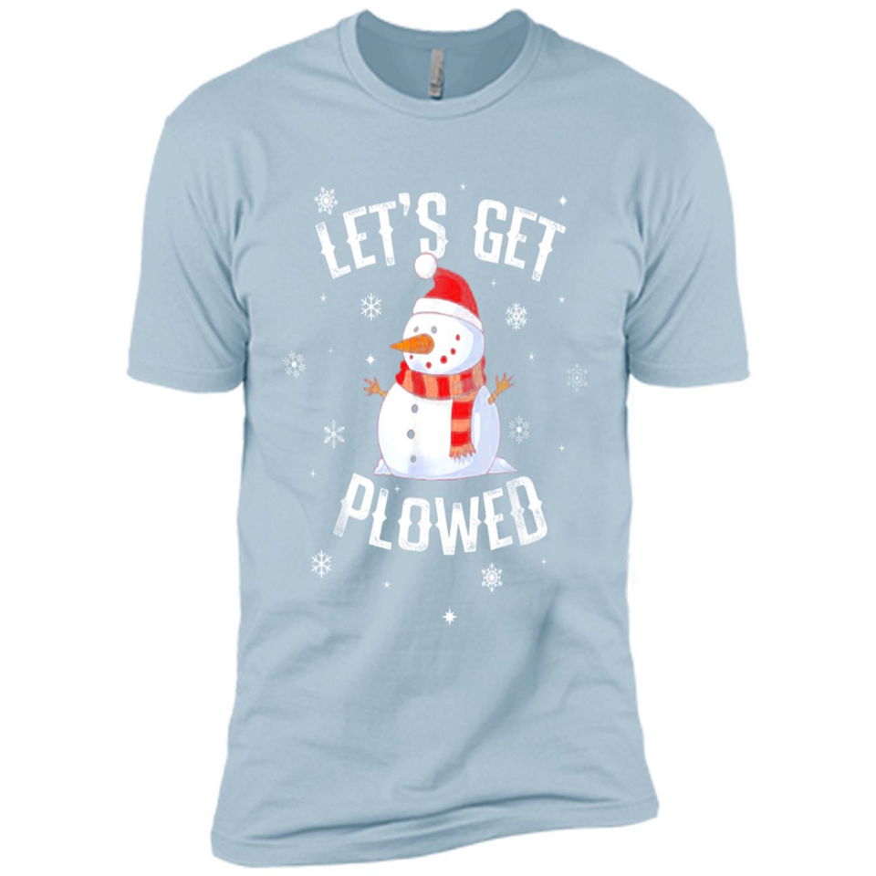 Let's Get Plowed Funny Christmas Snowman - Premium Short Sleeve T-Shirt