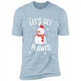 Let's Get Plowed Funny Christmas Snowman - Premium Short Sleeve T-Shirt