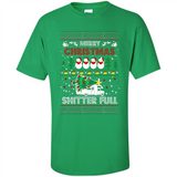 Merry Christmas Shitter Full Christmas Tree Snowman Sweater PINGPONG - Shirt