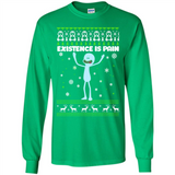 Mr Meeseeks Xistence Is Pain Ugly Christmas - Long Sleeve T-Shirt