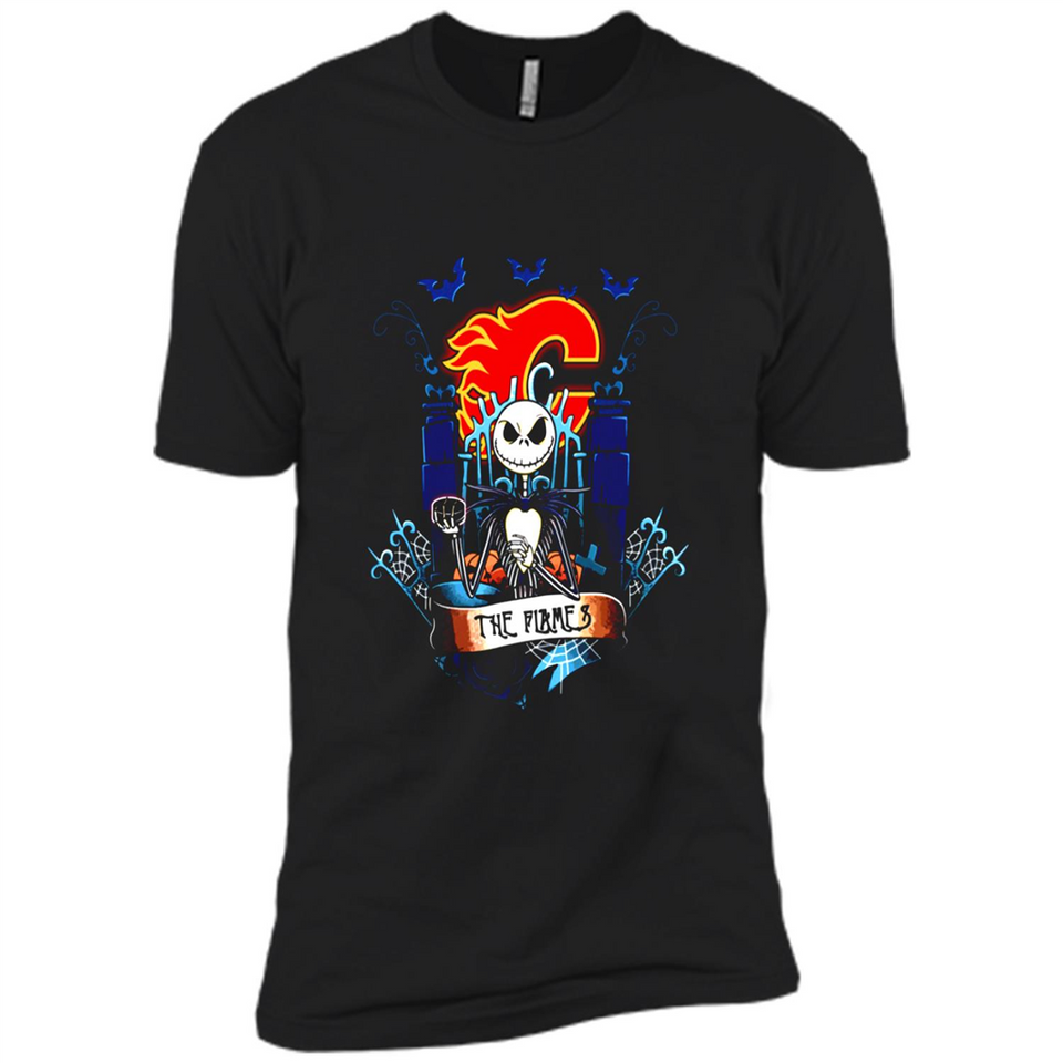 Calgary Flames Halloween The Nightmare Before Christmas - Premium Short Sleeve T-Shirt
