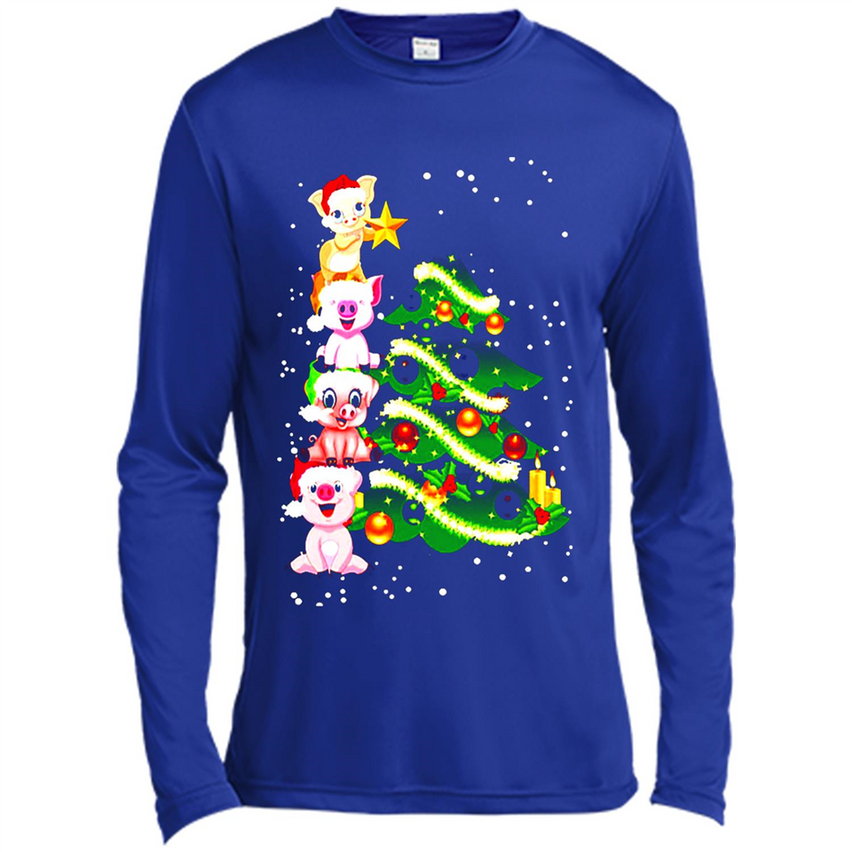 Pigs Christmas T Shirt PINGPONG - Canvas Long Sleeve T-Shirt