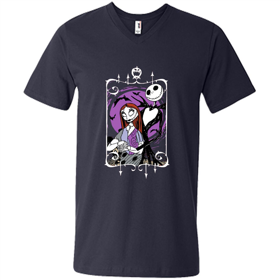 Disney Nightmare Before Christmas Jack And Sally T-Shirt - Men's V-Neck