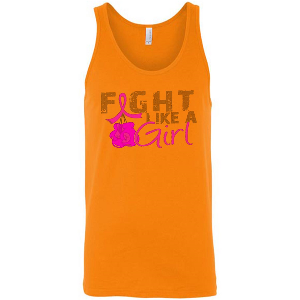 Fight Like A Girl Breast Cancer Awareness - Canvas Unisex Tank