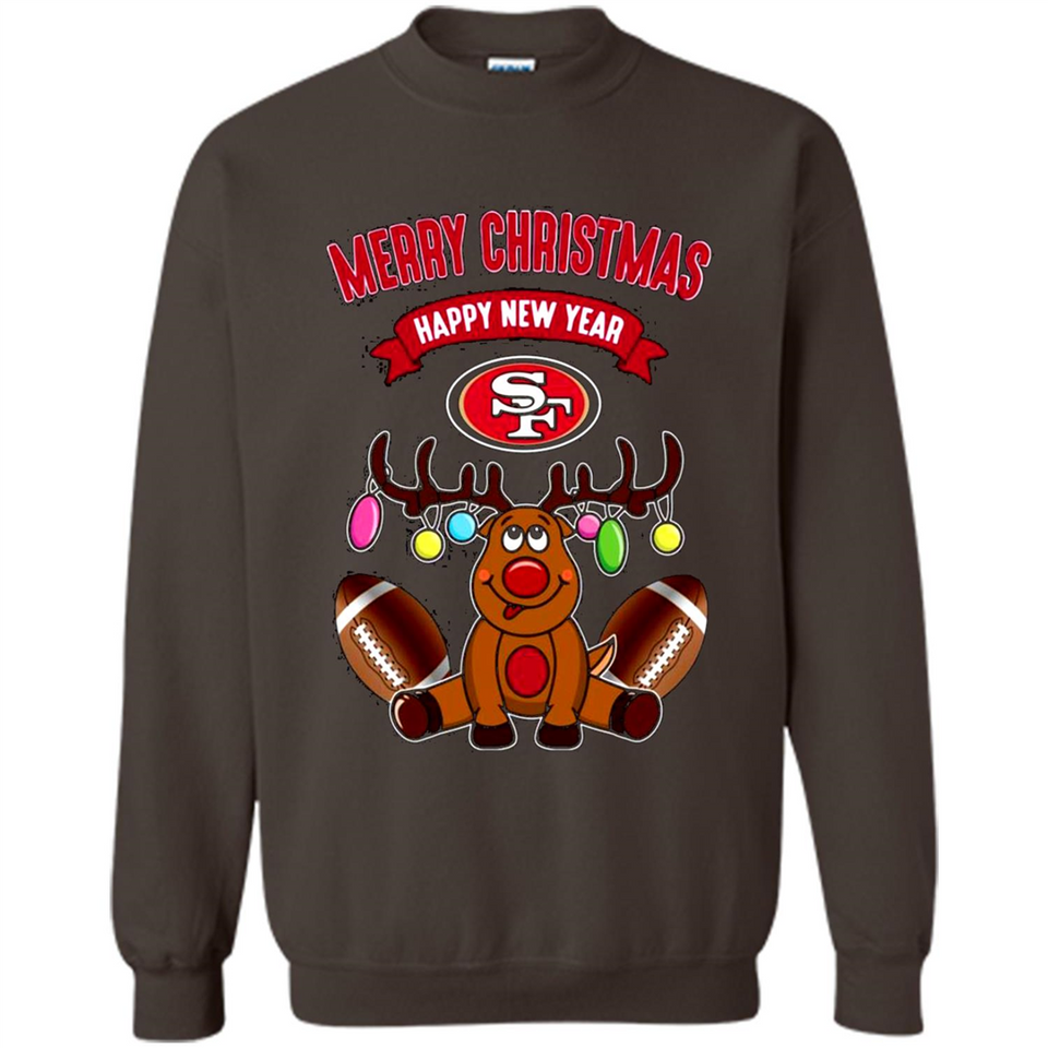San Francisco 49ers NFL Reindeer Funny Merry Christmas And Happy New Year