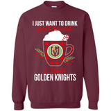 I Just Want To Drink Hot Chocolate & Watch Vegas Golden Knights Ugly Christmas Sweater PINGPONG