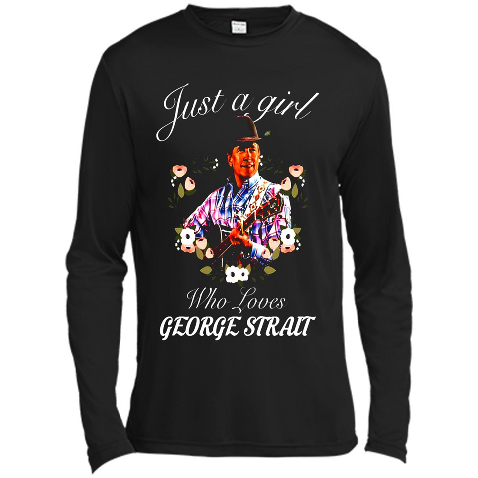Just a Girl Who Loves Music George Strait Shirt PINGPONG - Canvas Long Sleeve T-Shirt