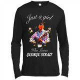Just a Girl Who Loves Music George Strait Shirt PINGPONG - Canvas Long Sleeve T-Shirt