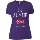 Aunt Shirt Buffalo Plaid Family Camp Bear Tee - Ladies' Boyfriend T-Shirt