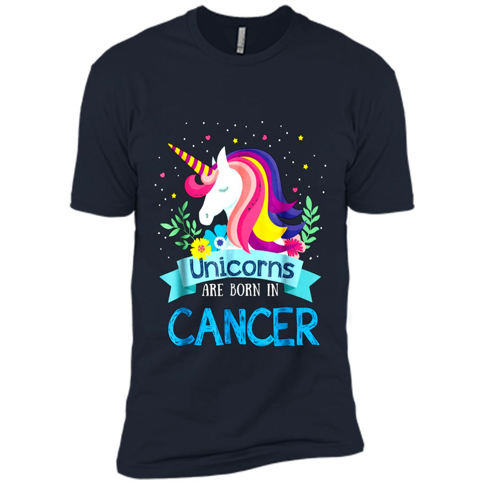 Unicorns are born in Cancer Birthday Rainbow Gift Custom Ultra Cotton
