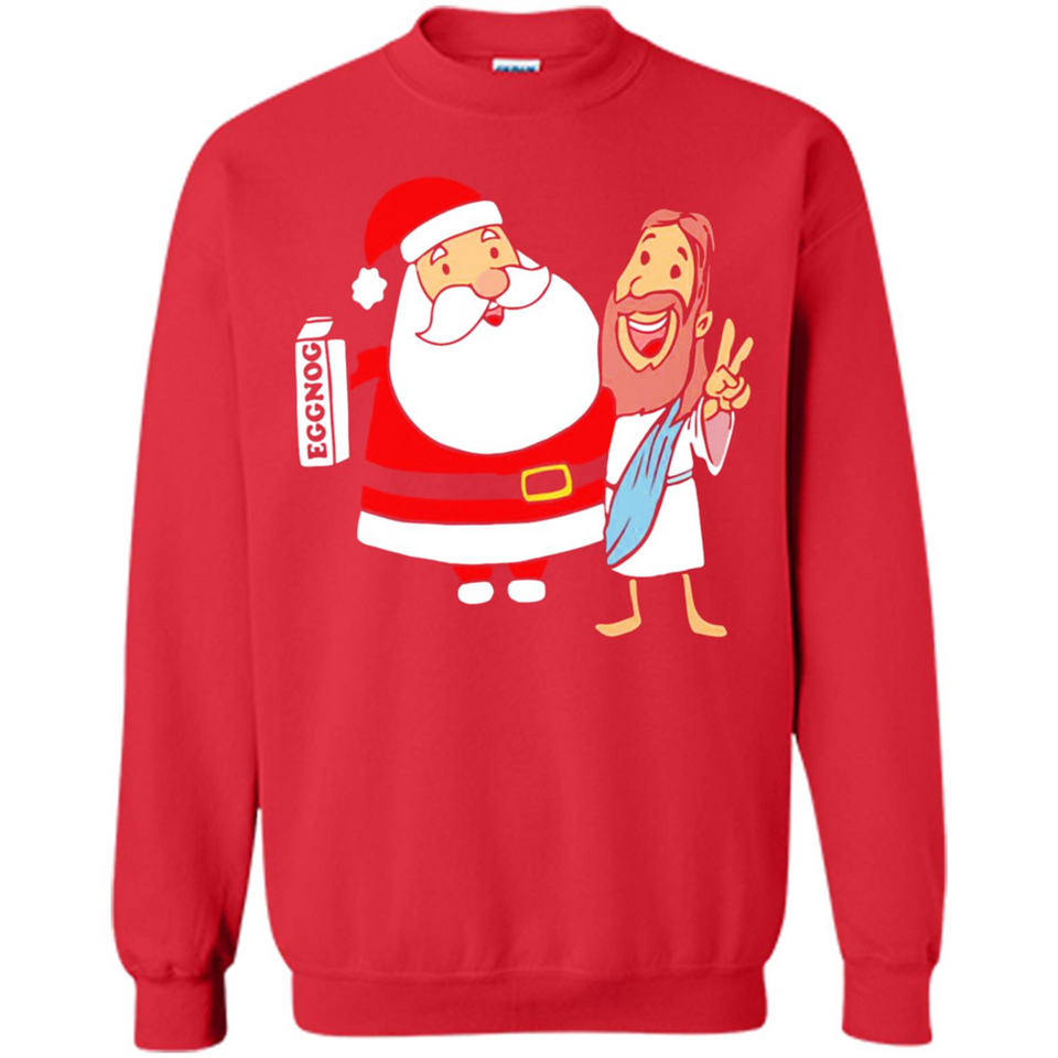 Eggnog Santa And Jesus Christmas