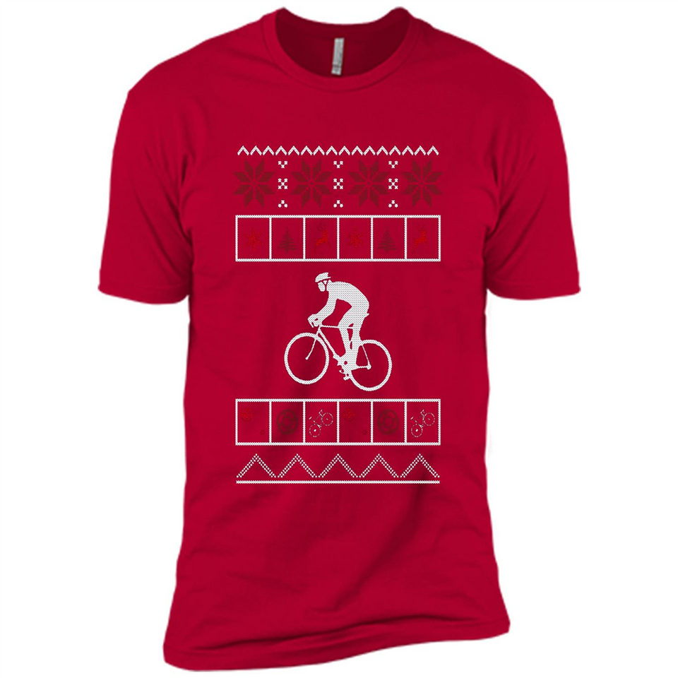 Christmas Ugly Sweater Cycling - Ugly Christmas Sweater - Premium Short Sleeve T-Shirt