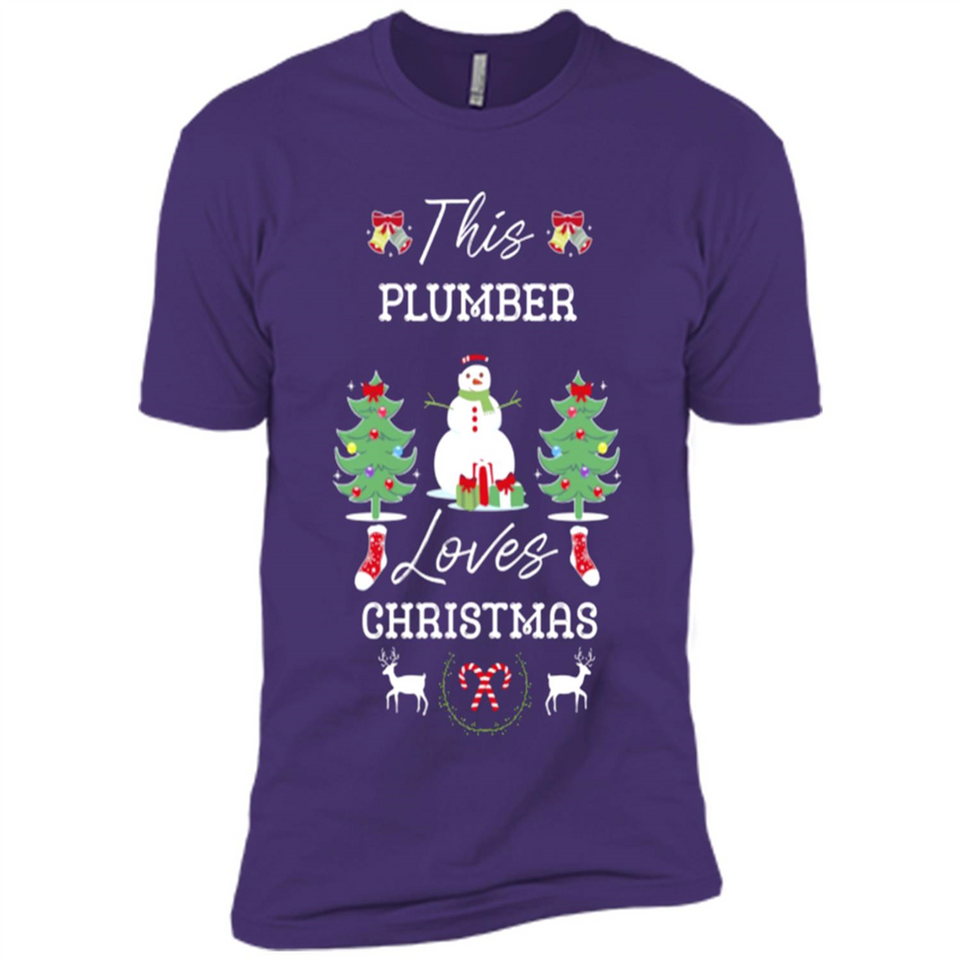 This Plumber Loves Christmas Tree Shirt with Snowman