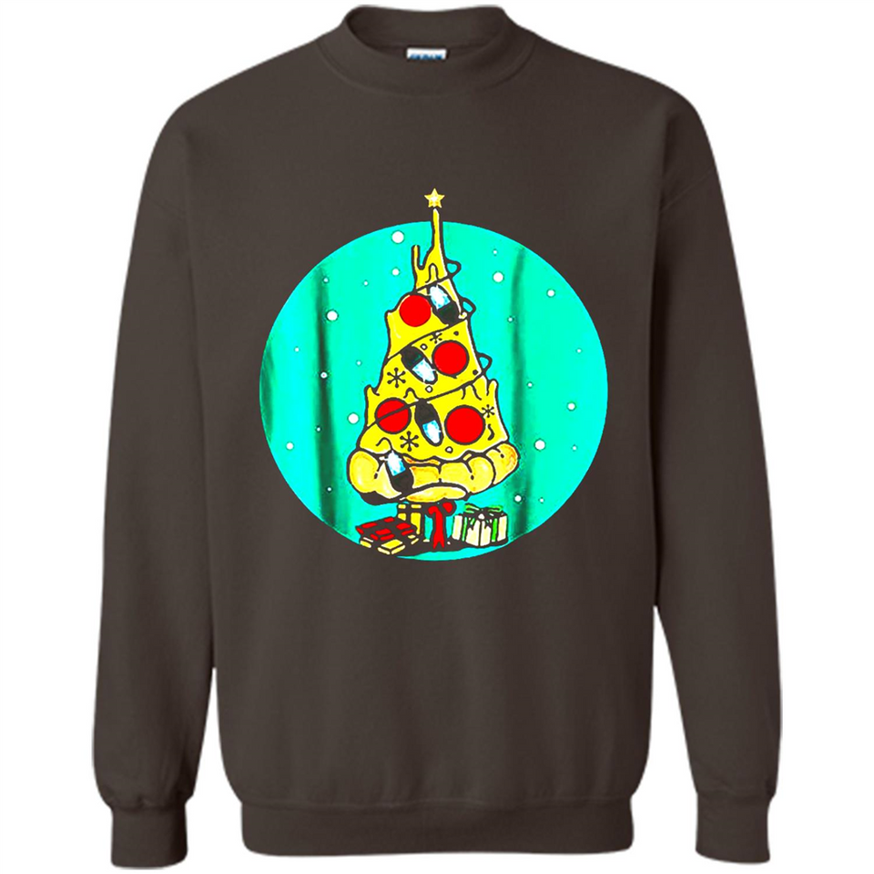 Funny Pizza Ugly Christmas Sweater Xmas Pizza Tree - Sweatshirt