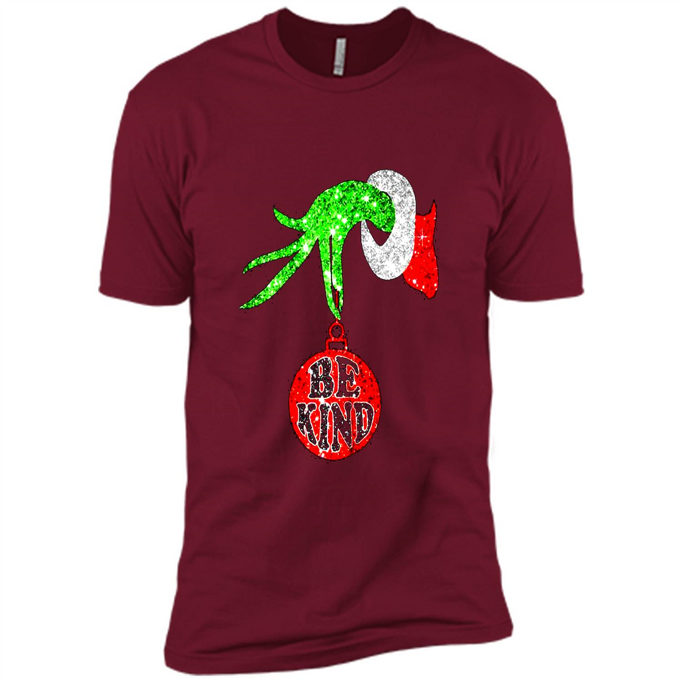 Christma Season With Green Grinch Hand Be Kind - Premium Short Sleeve T-Shirt