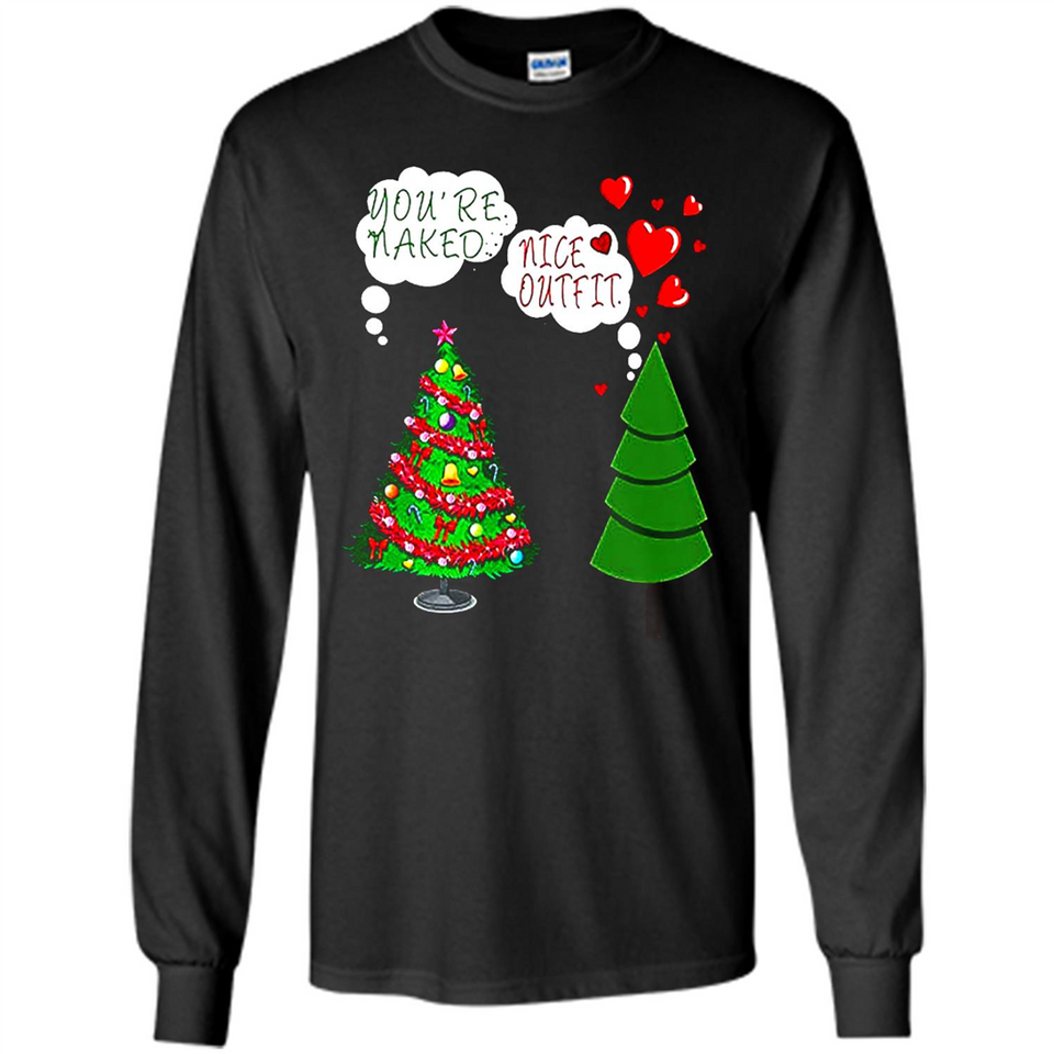 Fir Loves Christmas Tree Funny Undecorated Joke - Long Sleeve T-Shirt