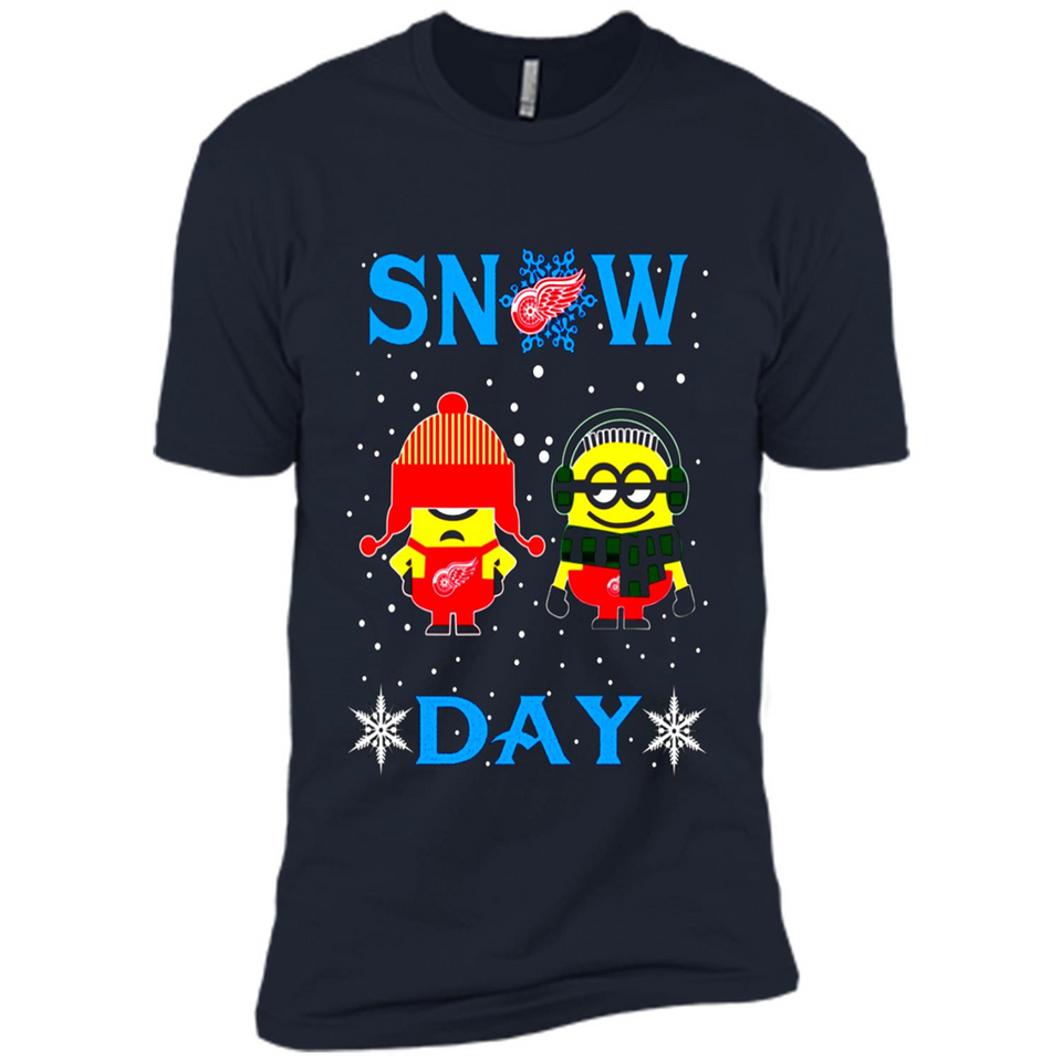 Snow Day Shirt For Detroit Red Wings Vs Minion Fans pingpong