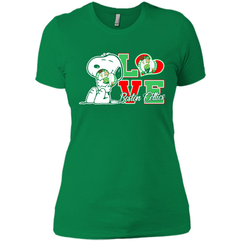 Snoopy loves NBA Boston Celtics - Ladies' Boyfriend T-Shirt