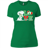 Snoopy loves NBA Boston Celtics - Ladies' Boyfriend T-Shirt