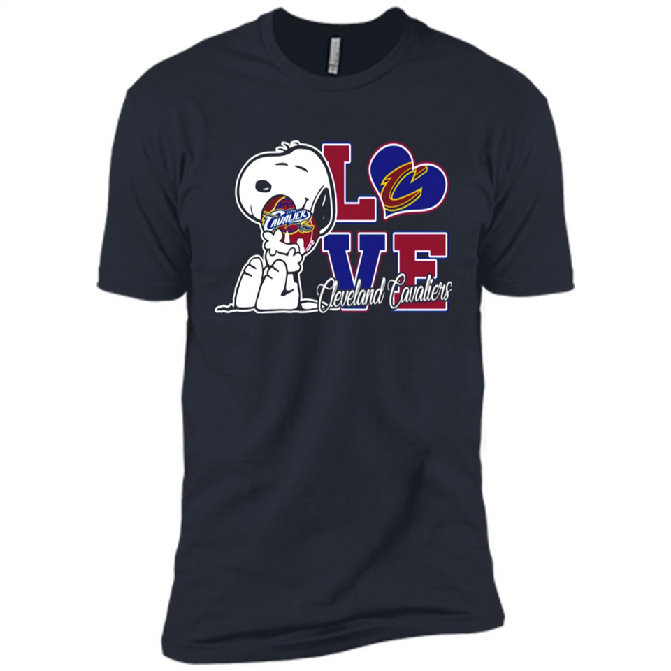 Snoopy loves NBA Cleveland Cavaliers - Premium Short Sleeve T-Shirt