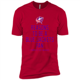 Reasons to be a Columbus Blue Jackets Fan Complete List on Back - Premium Short Sleeve T-Shirt