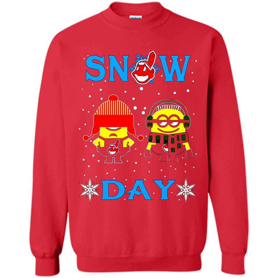 Snow Day Shirt For Cleveland Indians Vs Minion Fans pingpong