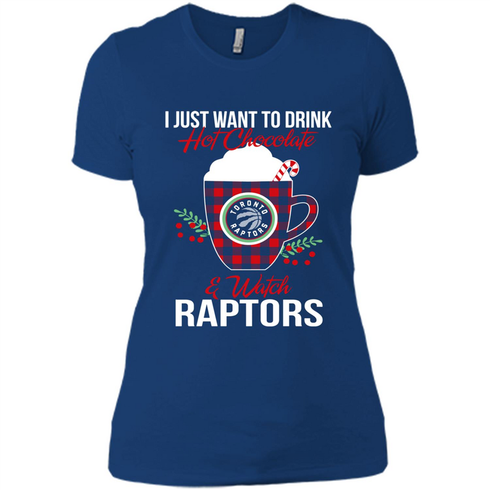 I Just Want To Drink Hot Chocolate & Watch Toronto Raptors Ugly Christmas Sweater PINGPONG