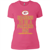 Reasons to be a Green Bay Packers Fan Complete List on Back - Ladies' Boyfriend T-Shirt