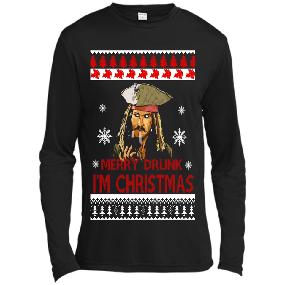 Jack sparrow Merry Drunk I'm Christmas - Canvas Long Sleeve T-Shirt