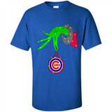 GRINCH HAND HOLDING CHICAGO CUBS GLITTER CHRISTMAS PINGPONG