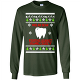 Molar bear fighting against enamel cruelty Christmas - Long Sleeve T-Shirt
