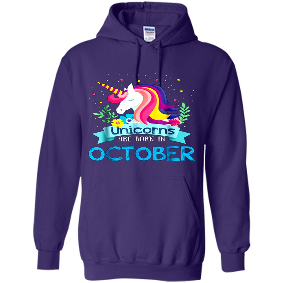 Unicorns are born in October Birthday Rainbow Gift Ladies Custom