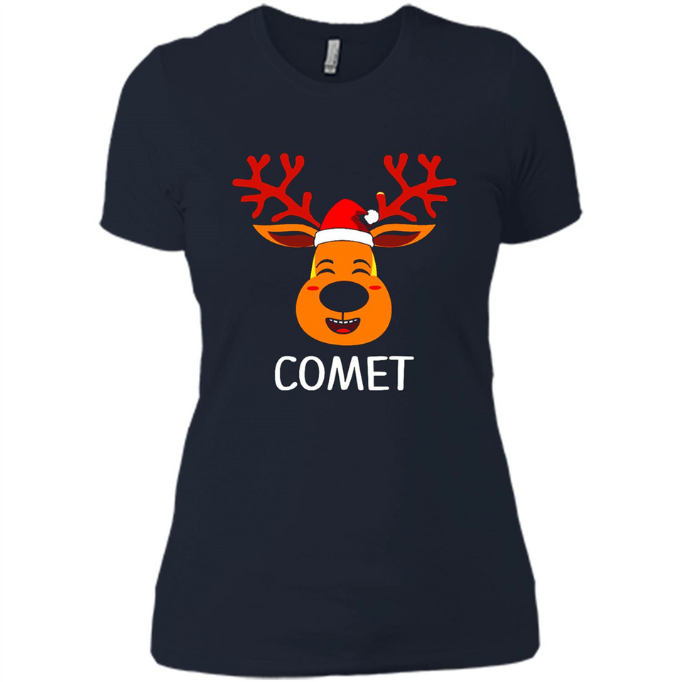 Comet Santa Claus Funny Xmas Holiday T-Shirt - Ladies' Boyfriend T-Shirt