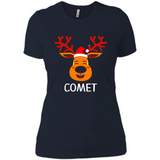 Comet Santa Claus Funny Xmas Holiday T-Shirt - Ladies' Boyfriend T-Shirt