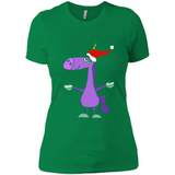 Funny Christmas Unicorn in Santa Hat - Ladies' Boyfriend T-Shirt