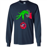 GRINCH HAND HOLDING COLUMBUS BLUE JACKETS GLITTER CHRISTMAS PINGPONG