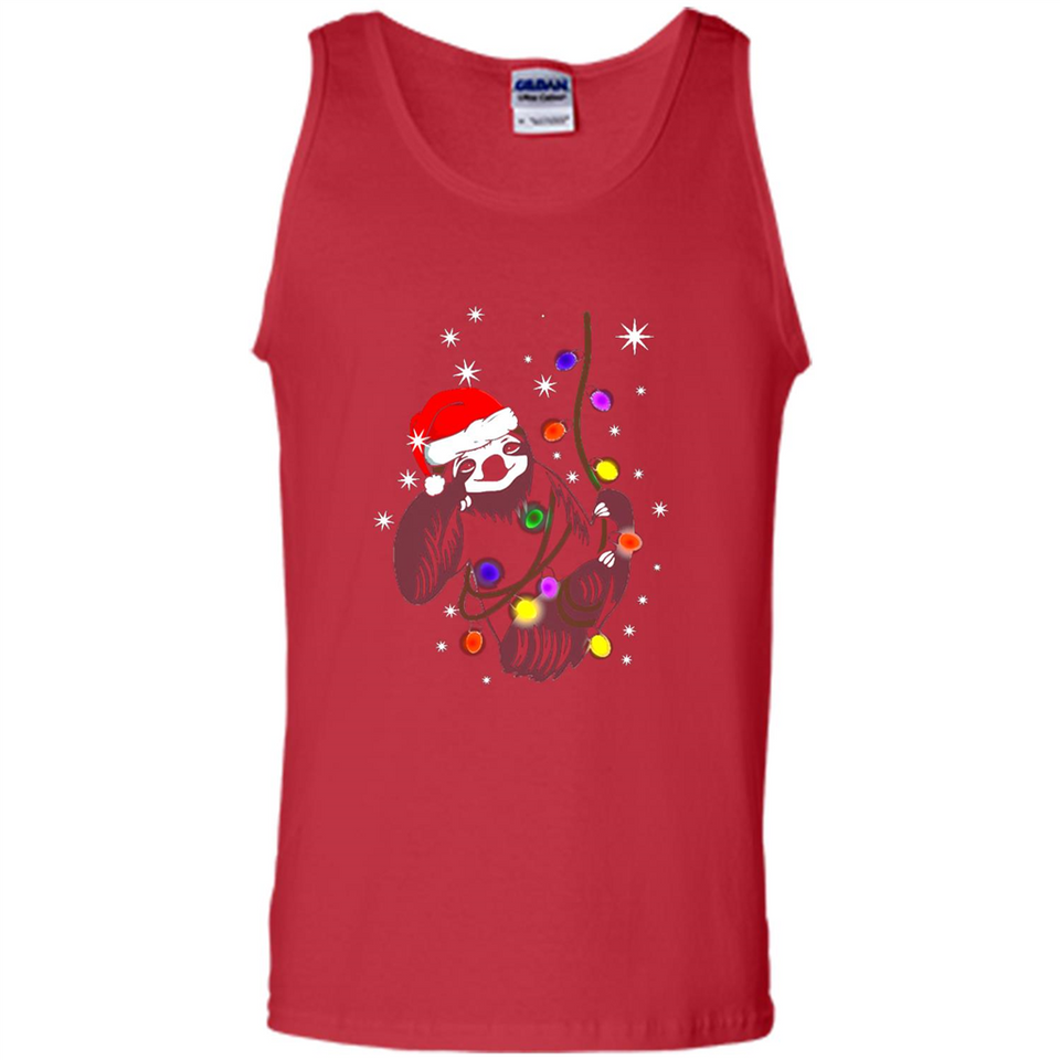 Cute Christmas Choloepus Sloth Santa Led Light Mug - Tank Top