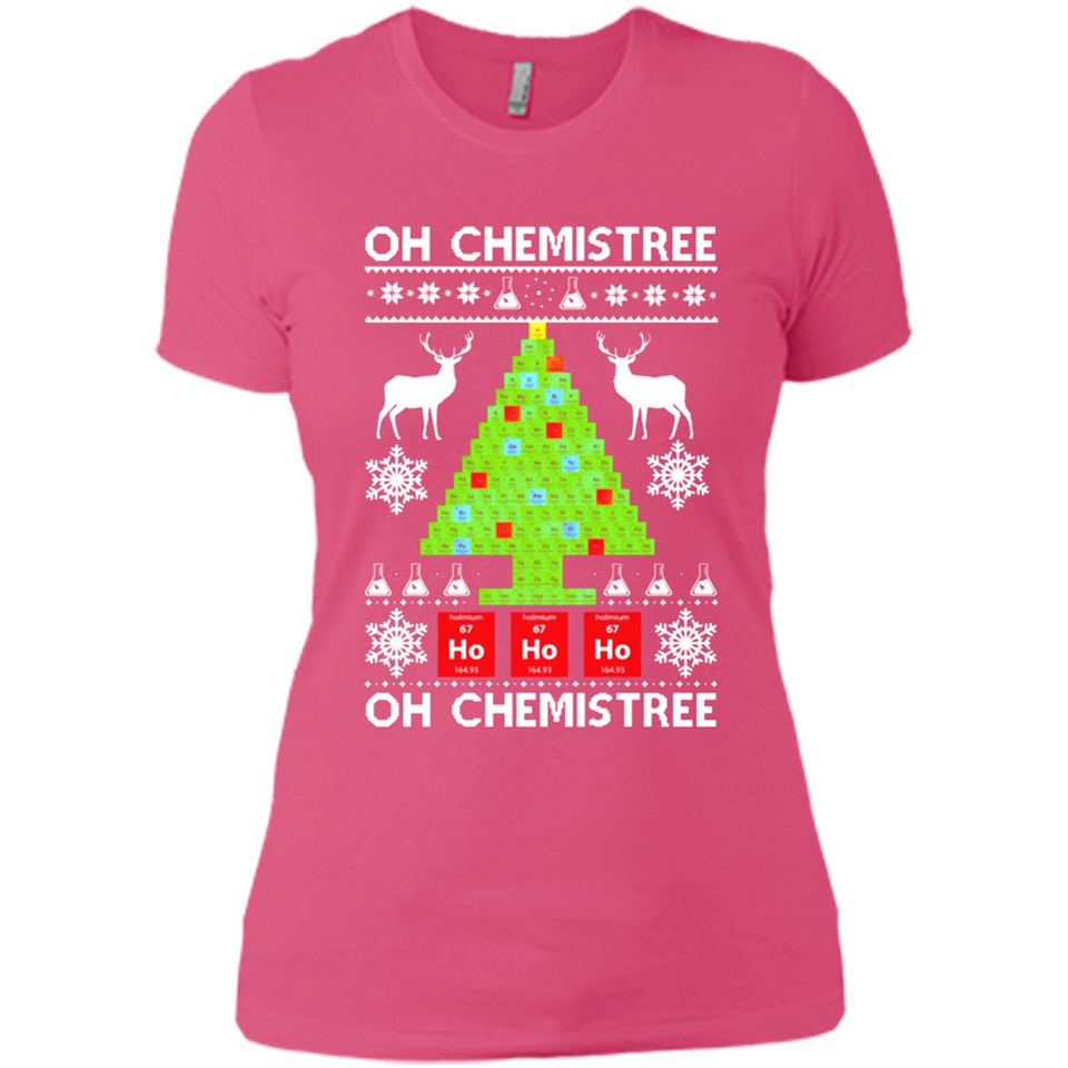 Oh Chemistree, Oh Chemistree Christmas Ugly Sweater - Ladies' Boyfriend T-Shirt