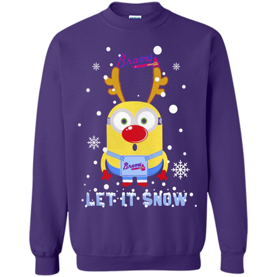 Minion Atlanta Braves Ugly Christmas Sweater Let it Snow - Sweatshirt