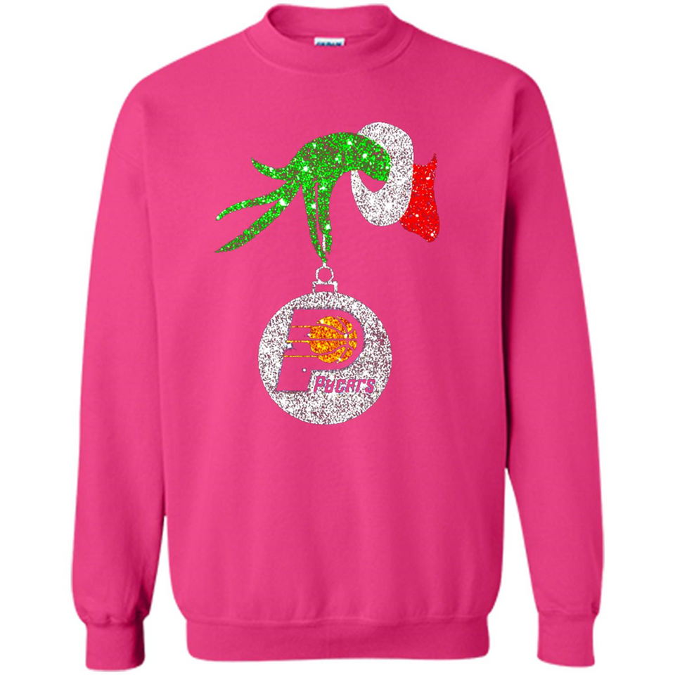 Amazing tee Indiana Pacers Glitter Grinch Monogram Ornament Christmas Gift - Sweatshirt