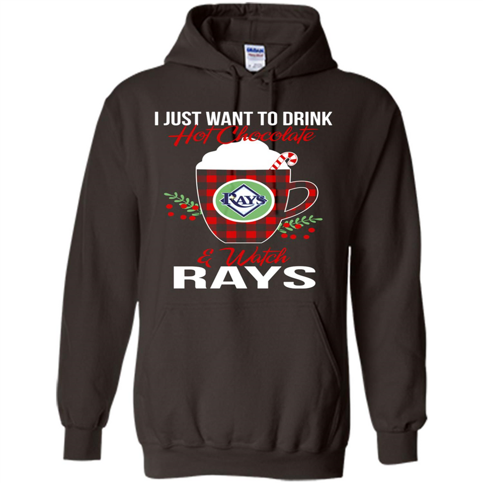 I Just Want To Drink Hot Chocolate & Watch Tampa Bay Rays Ugly Christmas Sweater PINGPONG