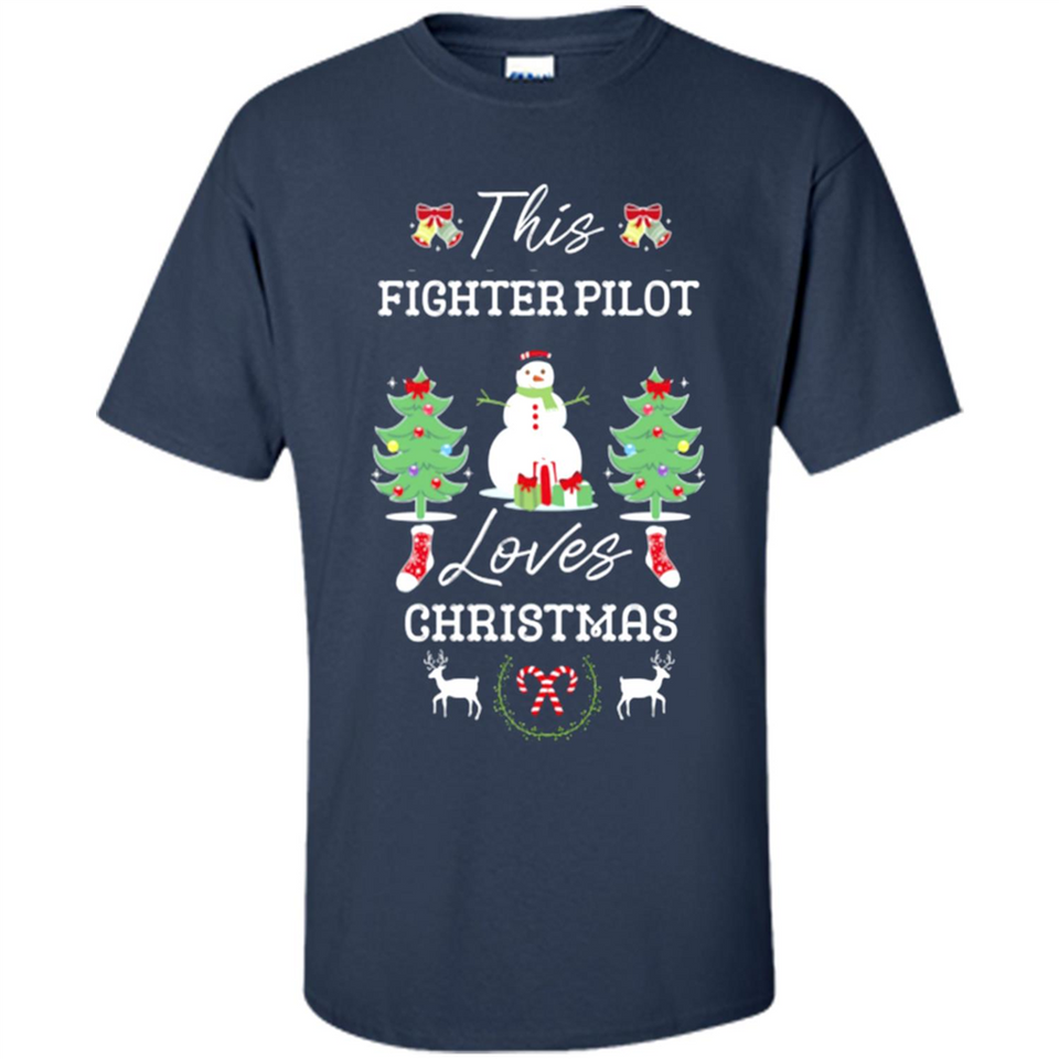 This Fighter Pilot Loves Christmas Tree Shirt with Snowman